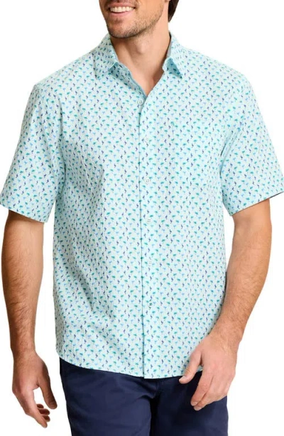 Tommy Bahama Nova Wave Flock It To You Short Sleeve Seersucker Button-up Shirt In Blue