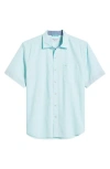 Tommy Bahama Nova Wave Short Sleeve Seersucker Button-up Shirt In Aquarius