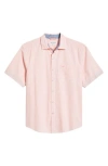 Tommy Bahama Nova Wave Short Sleeve Seersucker Button-up Shirt In Pure Salmon