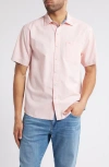 Tommy Bahama Nova Wave Short Sleeve Seersucker Button-up Shirt In Pure Salmon