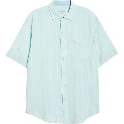 Tommy Bahama Nova Wave Short Sleeve Seersucker Button-up Shirt In Green
