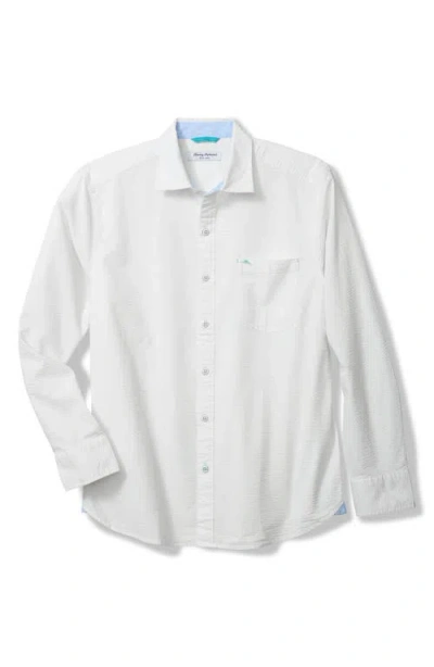 Tommy Bahama Nova Wave Solid Cotton Stretch Seersucker Button-up Shirt In White