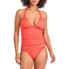 Tommy Bahama Novelty Pearl Tankini Top In Citrus Coral