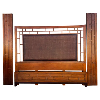 Pre-owned Tommy Bahama Ocean Club King Size Walnut Bed Frame In Brown