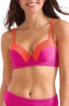 Tommy Bahama Ocean Point Colorblock Underwire Bikini Top In Pink Maui