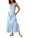Tommy Bahama Ocean Reverie Chevron Stripe Linen Maxi Sundress In Blue Canal