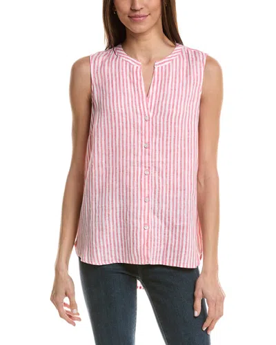 Tommy Bahama Ocean Surf Stripe Sleeveless Linen Button-up Shirt In Pink