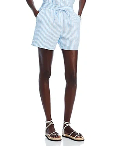 Tommy Bahama Ocean Surf Striped Linen Shorts In Blue