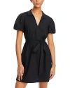 Tommy Bahama Oceana Poplin Puff Sleeve Dress In Black
