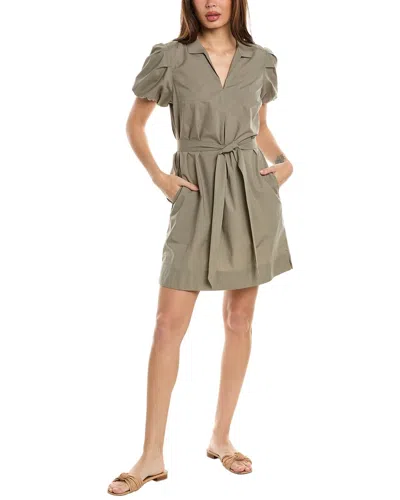 Tommy Bahama Oceana Poplin Puff Sleeve Mini Dress In Grey