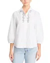 Tommy Bahama Oceana Poplin Rhinestone Shirt In White