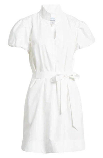Tommy Bahama Oceana Puff Sleeve Cotton Poplin Dress In White