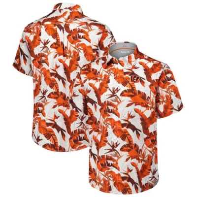 Tommy Bahama Orange Cincinnati Bengals Sunnyvale Blooms Camp Button-up Shirt