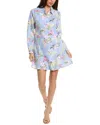 Tommy Bahama Orchid Dreams Flounce Linen Shirtdress In Blue