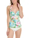 Tommy Bahama Orchid Garden Underwire Halter Tankini Top In White