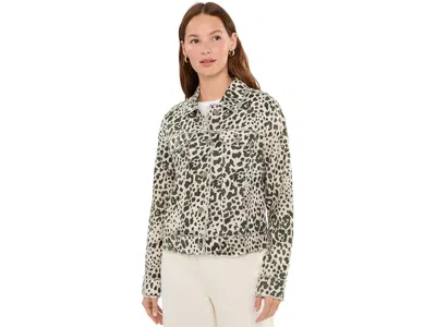 Tommy Bahama Pacific Leopard Two Palms Raw Edge Jacket Women's Jacket Coconut: Xl (us 16), Linen In Multi
