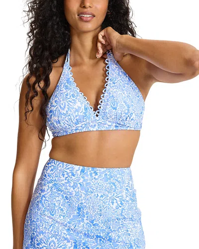 Tommy Bahama Paisley Daze Reversible Halter Bikini Top In Blue