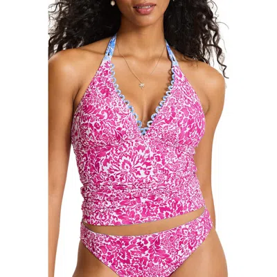 Tommy Bahama Paisley Daze Reversible Halter Swim Top In Brown