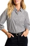 Tommy Bahama Palisade Isles Stripe Cotton Poplin Button-up Shirt In Black
