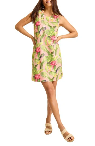 Tommy Bahama Palm A Dora Floral Sleeveless Linen Blend Shift Dress In Coral  Haze | ModeSens