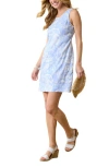 Tommy Bahama Palm A Dora Foliage Print Shift Dress In Surf Blue