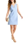 Tommy Bahama Palm-a-dora Split Neck Bay Shift Dress In Buccaneer Blue