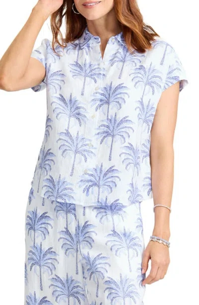 Tommy Bahama Palm Banks Short Sleeve Linen Shirt In Blue