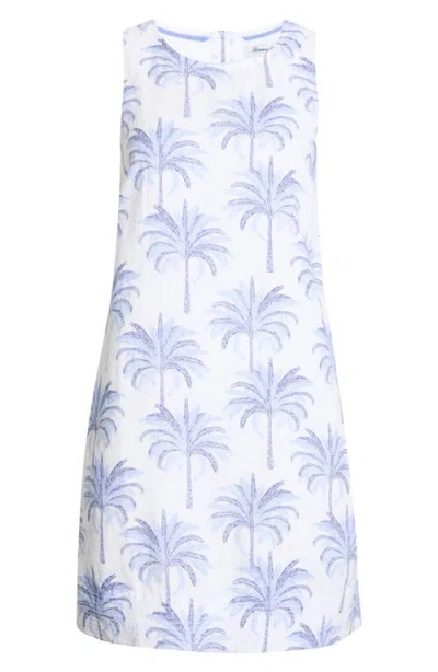 Tommy Bahama Palm Banks Sleeveless Linen Shift Minidress In White