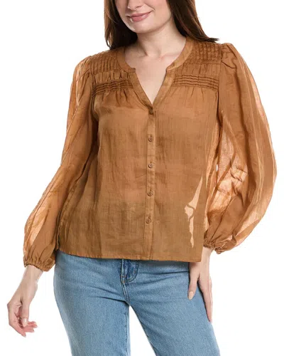 Tommy Bahama Palm Breeze Pintuck Blouse In Brown