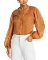 Tommy Bahama Palm Breeze Pintucked Blouse In Chipmunk