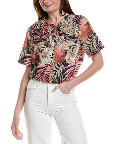 Tommy Bahama Kauai Hidden Coast Palm Print Top In Yellow