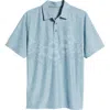 Tommy Bahama Palm Coast Hibiscus Border Islandzone® Polo In Sterling Blue