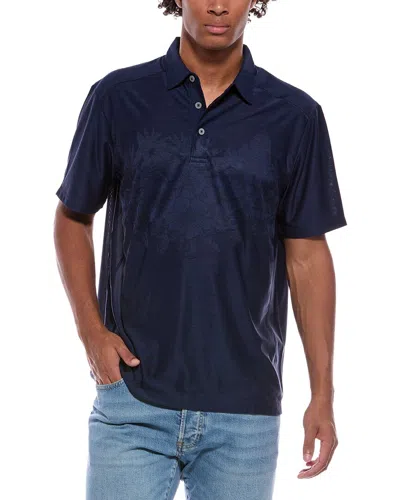 Tommy Bahama Palm Coast Hibiscus Border Polo Shirt In Blue