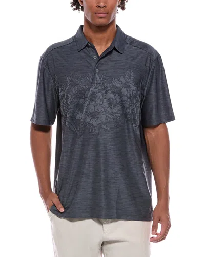 Tommy Bahama Palm Coast Hibiscus Border Polo Shirt In Gray