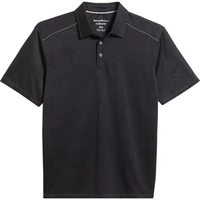 Tommy Bahama Palm Coast Isles Islandzone® Jacquard Performance Polo In Black