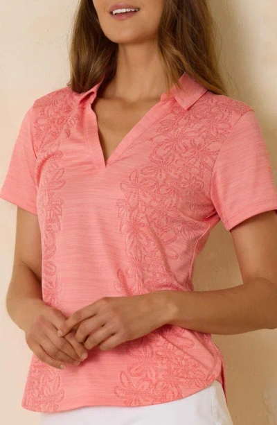 Tommy Bahama Palm Coast Polo In Pure Coral