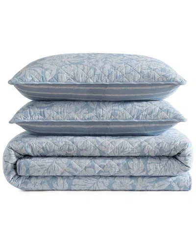 Tommy Bahama Palm Dot Stripe Cotton Quilt Set In Multi