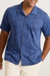 Tommy Bahama Palm Fresco Beach Border Islandzone® Camp Shirt In Blue