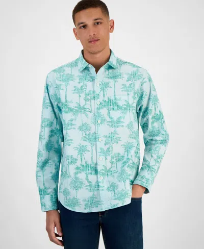Tommy Bahama Palm Garden Chambray Long Sleeve Shirt In Castaway Green