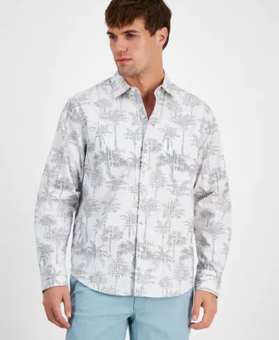 Tommy Bahama Palm Garden Chambray Long Sleeve Shirt In Micro Chip