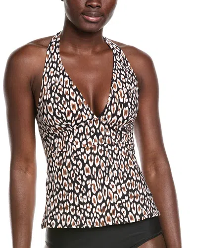 Tommy Bahama Palm Modern Safari Cat Tankini Top In Black