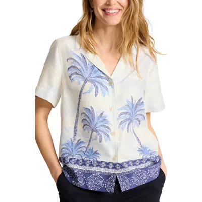 Tommy Bahama Palm Paradise Silk Camp Shirt In White