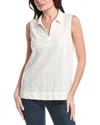 Tommy Bahama Palm View Linen-blend Popover Top In White