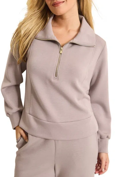 Tommy Bahama Palm Voyage Half Zip Pullover In Grey Jasper