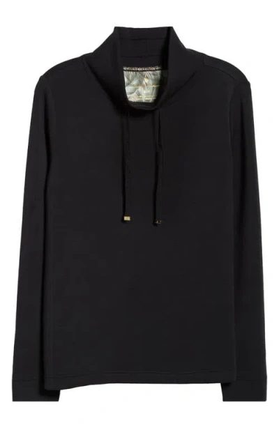 Tommy Bahama Palm Voyage Mock Neck Sweatshirt In Black