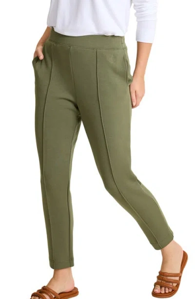 Tommy Bahama Palm Voyage Pintuck Pleat Knit Pants In Beetle Green