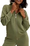 Tommy Bahama Palm Voyage Zip-up Sweatshirt Jacket In Beetle Green