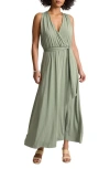 Tommy Bahama Palmabella Sleeveless Tie Waist Faux Wrap Maxi Dress In Marjoram