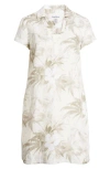 Tommy Bahama Palmeras Short Sleeve Linen Dress In Pure/ Khaki