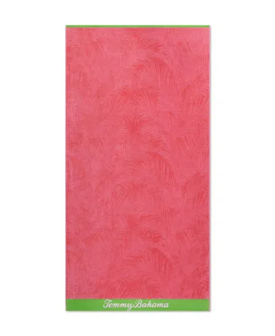 Tommy Bahama Palmette Yarn Dyed Beach Towel, 36" X 68" In Pink